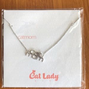 Cat mom necklace from cat lady box.